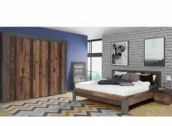 Slaapkamer Attaylar met bed 180x200cm - kleerkast 230cm - 2 nachtkastjes