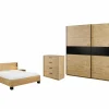 Slaapkamer Clara met bed 160x200cm - kleerkast 250cm - commode 90cm en 2 nachtkastjes