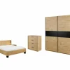 Slaapkamer Clara met bed 140x200 - kleerkast 200cm - commode 90cm en 2 nachtkastjes