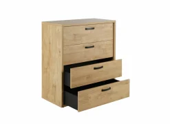 Slaapkamer Clara met bed 180x200cm - kleerkast 250cm - commode 90cm en 2 nachtkastjes