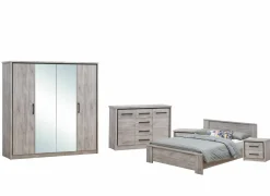 Slaapkamer Elias met bed 180x200cm - kleerkast 214cm - commode 120cm en 2 nachtkastjes