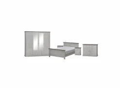 Slaapkamer Eline met bed 140x200cm - kleerkast 225cm - commode 110cm en 2 nachtkastjes