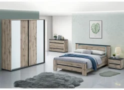 Slaapkamer Elvira met bed 140x200cm - kleerkast 200cm - commode 110cm en 2 nachtkastjes