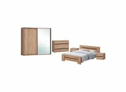 Slaapkamer Erwin met bed 160x200cm - kleerkast 240cm - commode 110cm en 2 nachtkastjes