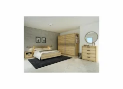 Slaapkamer Kato met bed 180x200cm - kleerkast 200cm - commode 90cm en 2 nachtkastjes