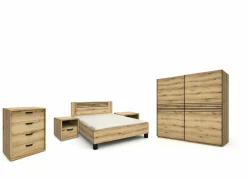 Slaapkamer Kato met bed 140x200cm - kleerkast 250cm - commode 90cm en 2 nachtkastjes