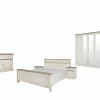 Slaapkamer met bed 140x200cm - kleerkast 259cm - commode 122cm en 2 nachtkastjes