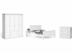 Slaapkamer Paris met bed 140cm - kleerkast 181cm - commode 97cm en 2 nachtkastjes