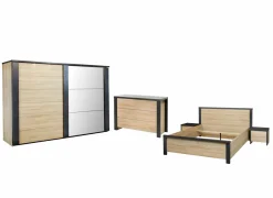 Slaapkamer Phaedra met bed 140x200cm - kleerkast 280cm - commode 120cm en 2 nachtkastjes