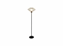 Staande lamp H150cm E27 - staal - zwart & koper
