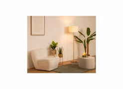 Staande lamp Tina H150cm E27 - metaal & bouclé - goud
