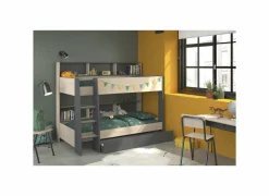 Stapelbed Leo 90x200cm - decor - beige met bodems