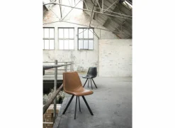 Stoel Frantz 47x57x83cm - lederlook - cognac