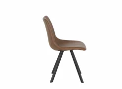 Stoel Frantz 47x57x83cm - lederlook - cognac