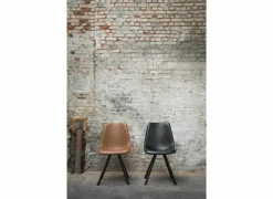 Stoel Frantz 47x57x83cm - lederlook - zwart