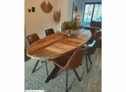 Stoel Frantz 47x57x83cm - lederlook - zwart