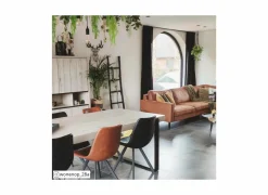 Stoel Frantz 47x57x83cm - lederlook - zwart