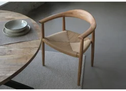 Stoel Harvey 56x52x76,5cm - massief eik rotan - naturel