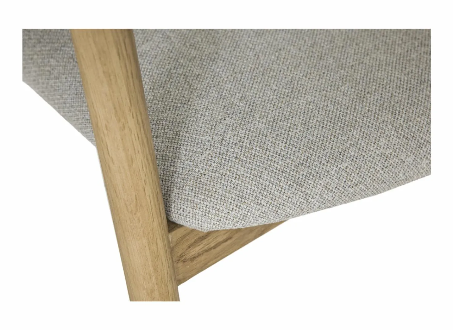 Stoel Herbie 56x55x73cm - eik massief & stof - beige