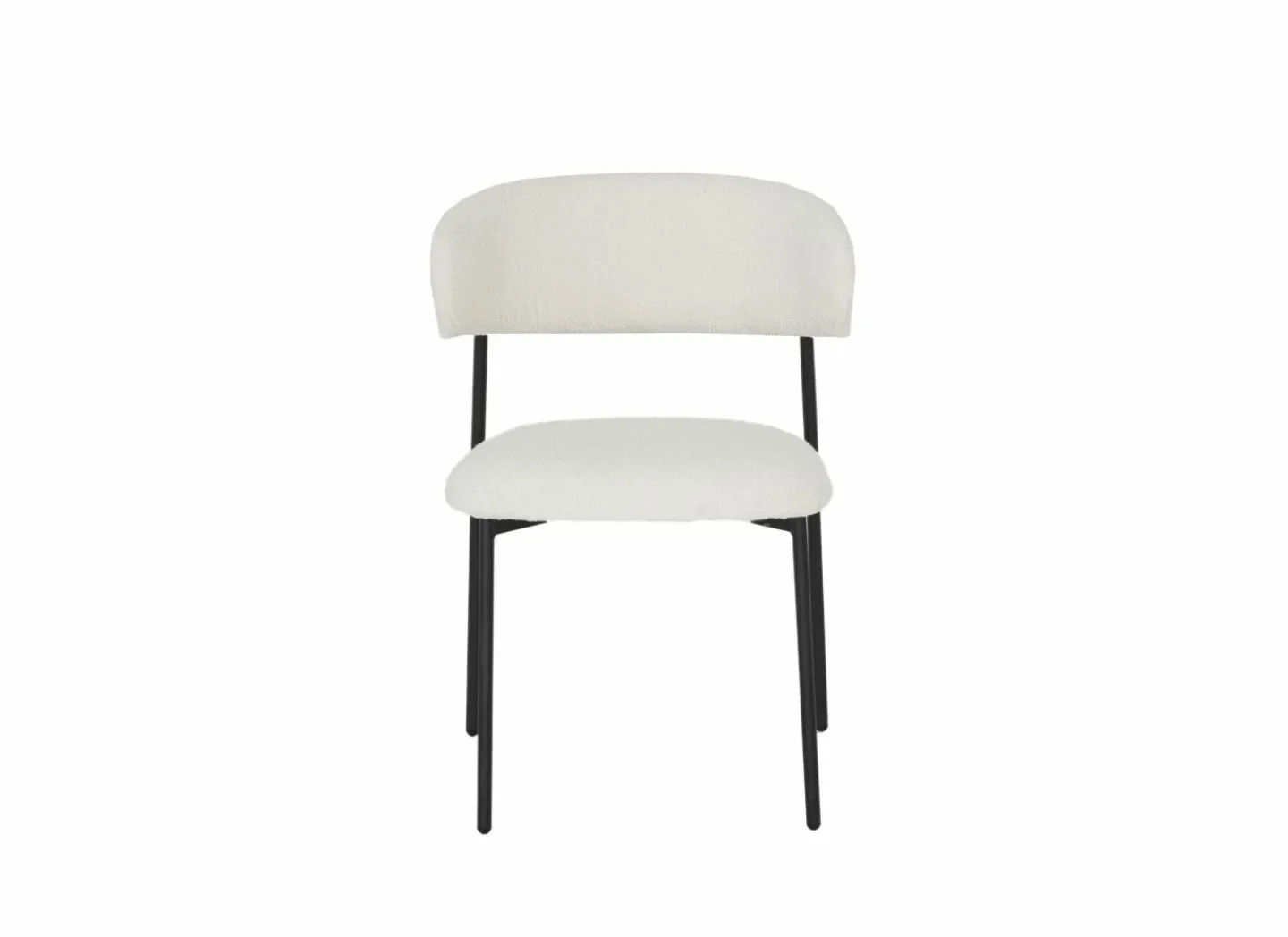 Stoel Luke 54,5x58x79cm - bouclé - wit