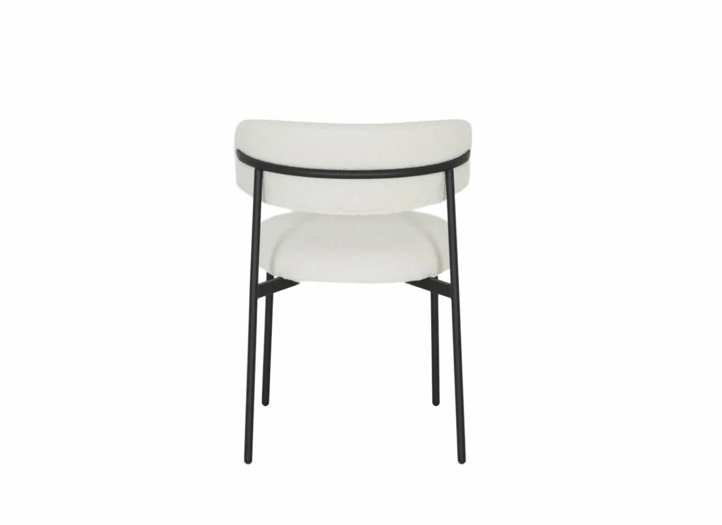 Stoel Luke 54,5x58x79cm - bouclé - wit