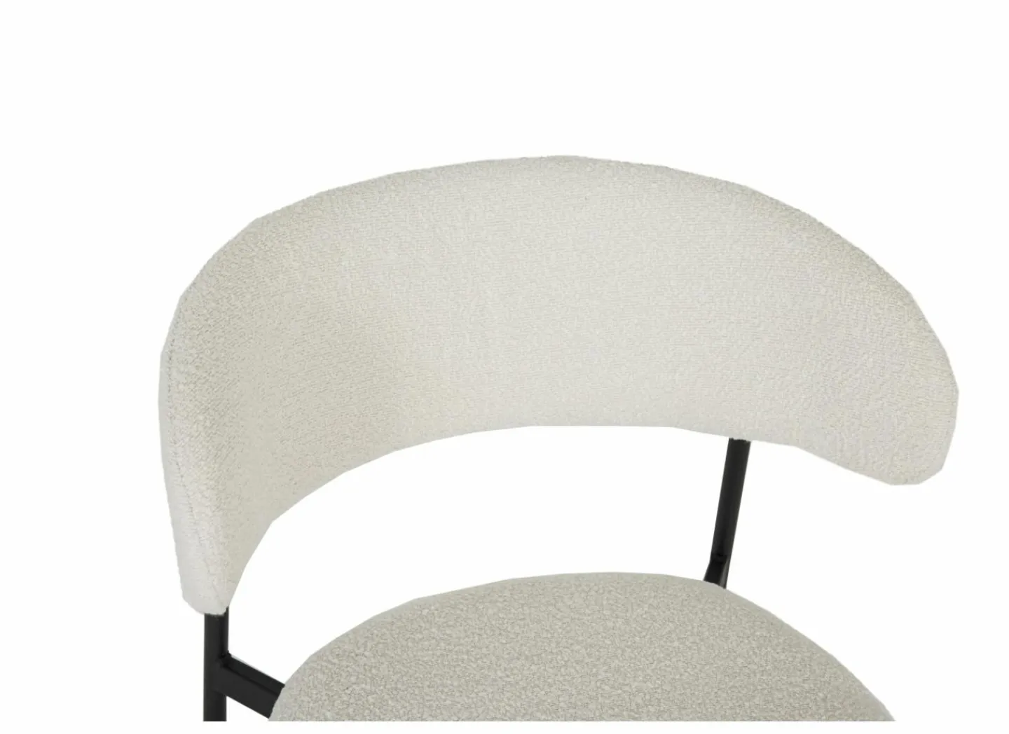 Stoel Luke 54,5x58x79cm - bouclé - wit