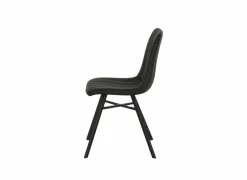 Stoel S190 45,5x56x87,5cm - lederlook - zwart