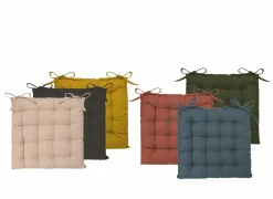 Stoelkussen 38x38cm - linnen - bruin