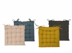 Stoelkussen 38x38cm - linnen - bruin