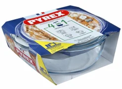 Stoofpot Pyrex 4 in 1 33x27x11cm - borosilicaatglas - transparant