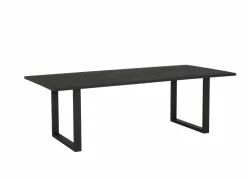 Tafel Aquilano 240x110cm - acacia massief & metaal - zwart