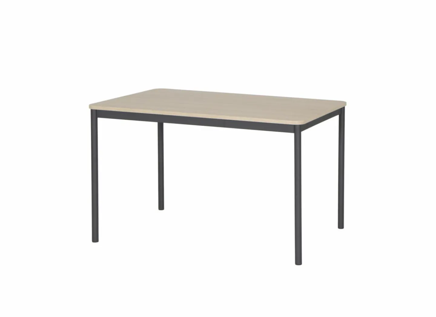 Tafel Basic 100x60cm - decor & metaal - antraciet & eik naturel