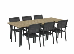 Tafel Brisk 220x100cm - teak massief & aluminium  - naturel