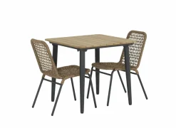 Tafel Brisk 80x80cm - teak massief & aluminium  - naturel