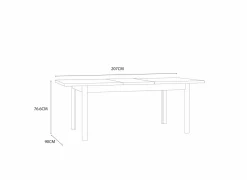 Tafel Killarney 160-207x90xH77cm - decor - mauvella oak