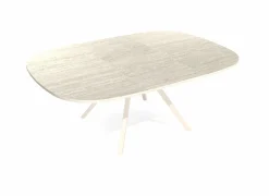 Perfecta Tafel Onyxplus 140/200x140cm - HPL - travertin tivoli & sable