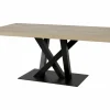Tafel Sacha 170x100cm - melamine & metaal - canyon oak & zwart