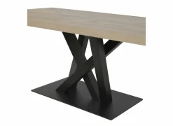 Tafel Sacha 200x100cm - melamine & metaal - canyon oak & zwart