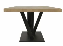 Tafel Sacha 200x100cm - melamine & metaal - canyon oak & zwart