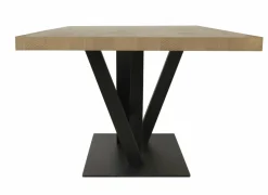 Tafel Sacha 230x100cm - melamine & metaal - canyon oak & zwart