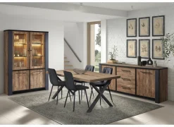 Tafel Samuel 200x95cm - decor - denver eik & zwart