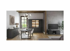 Tafel Valencia 210x98cm - melamine - zwarte eik