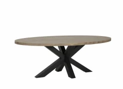 Tafel 183x100cm - decor - old teak & matt black