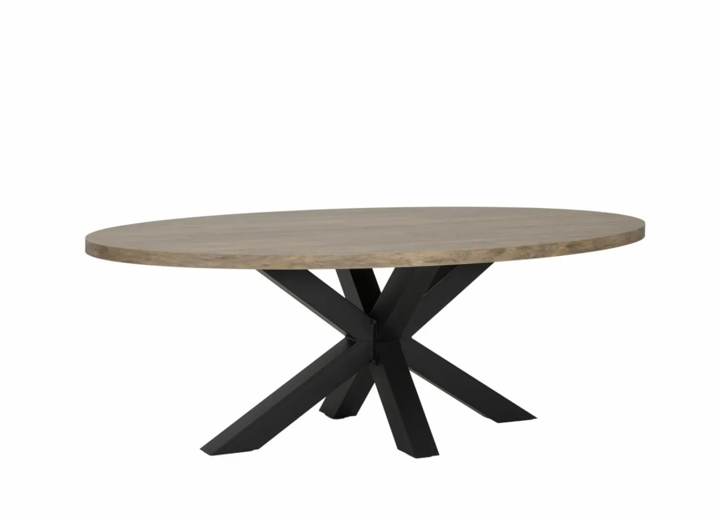 Tafel 183x100cm - decor - old teak & matt black
