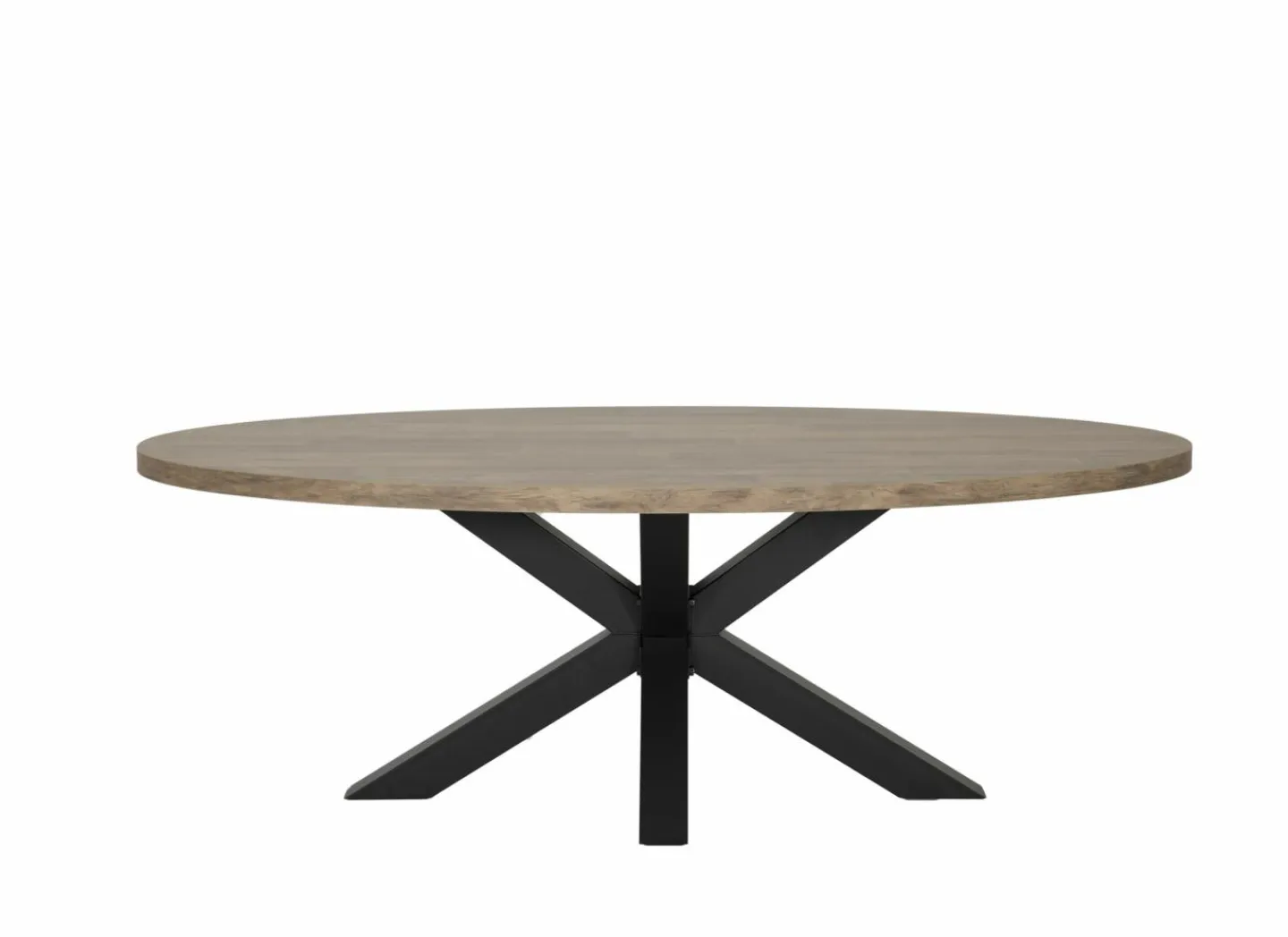 Tafel 183x100cm - decor - old teak & matt black