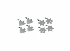 Tafellakengewichten Sterren/Vissen zilver, set van 4