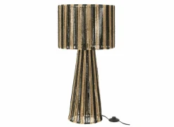 Tafellamp E27 H69cm - papier - zwart & naturel
