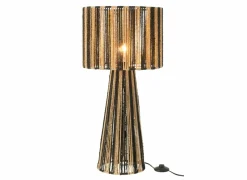 Tafellamp E27 H69cm - papier - zwart & naturel