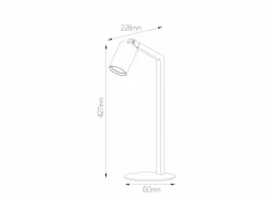 Tafellamp GU10 H42,7cm - aluminium - wit