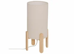 Tafellamp Rafa Ø18xH37cm - hevea & PVC - beige & naturel